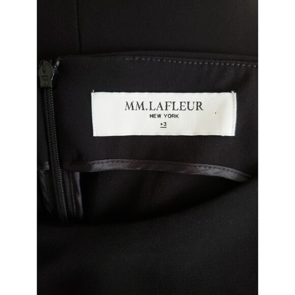 MM Lafleur NWT The Sarah 7.0 Dress Black Lightweight Crepe Size +3 - Picture 4 of 7
